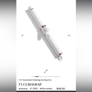T3 Curlwrap 1.25” (1 1/4 inch) Automatic Rotating Curling Iron with Box